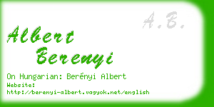 albert berenyi business card