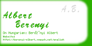 albert berenyi business card